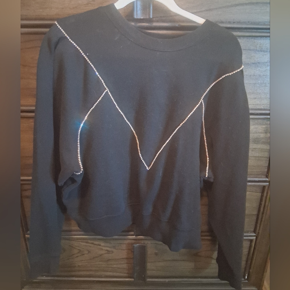 Express Black XL Sweatshirt with Rhinestone Accents